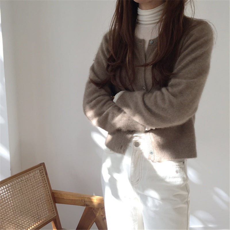 【Plaisir】高品質 2カラー展開 フェミニンカーディガン mry001498