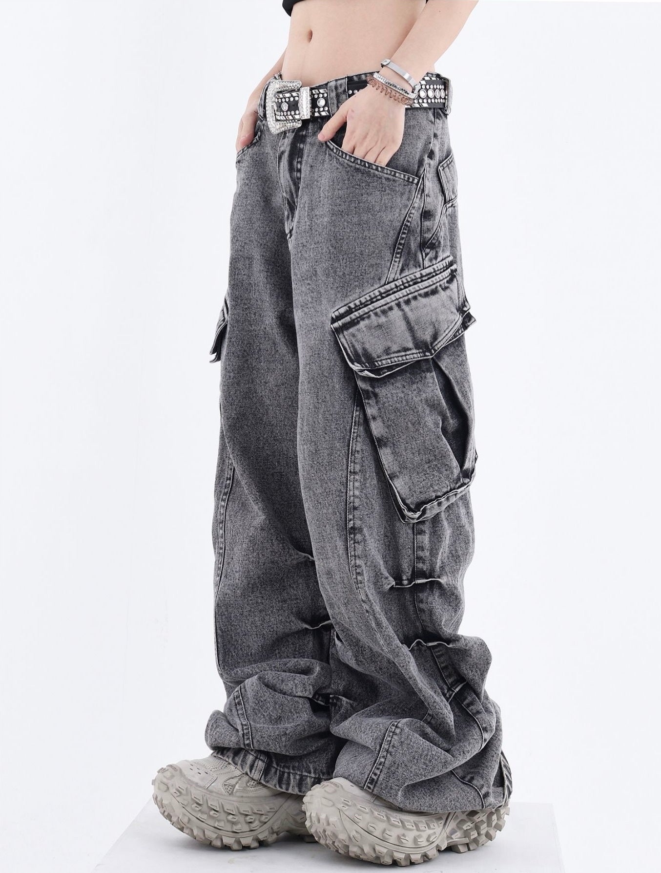 【大人気】Vintege Washed Cargo Denim mry001607