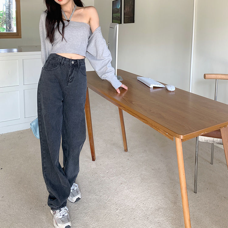 【送料無料】ルーズデニム 春ジーンズ ワイドレッグ 韓国ストリート 韓国カジュアル 2023春トレンド mry000583