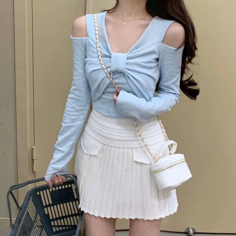 リボン オープンショルダー トップス mry000216