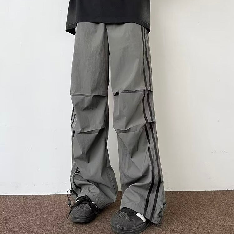 2カラー展開 アメリカン 韓国ストリート韓国カジュアル ナイロン生地 ワイドパンツ mry001233