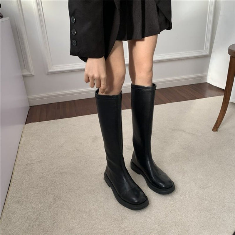 ローヒール ロングブーツ mry000452