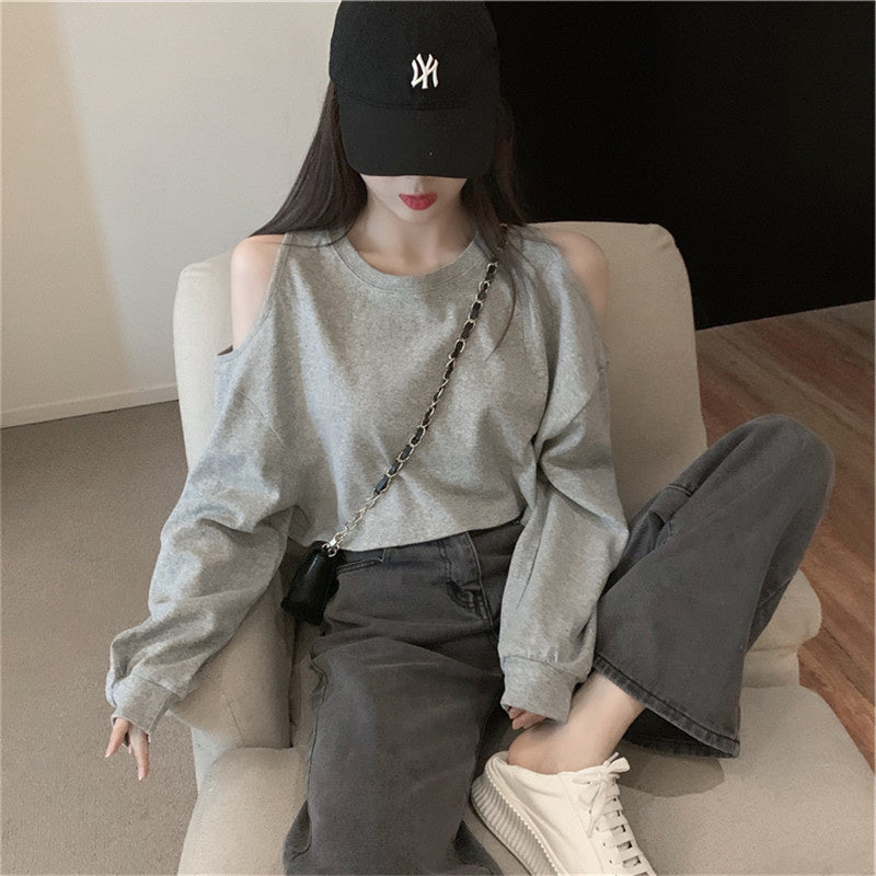 オープンショルダー ショートシンプル トップス mry000240