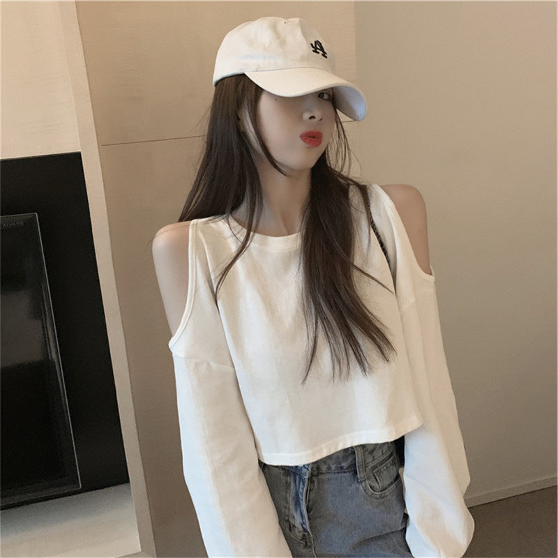 オープンショルダー ショートシンプル トップス mry000240