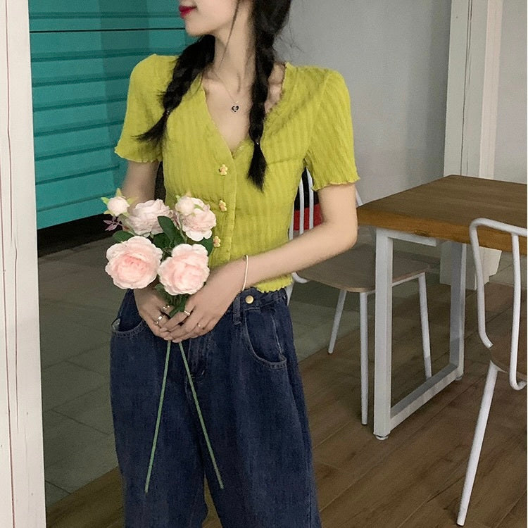 アダンエッジ プリーツ ショートトップス mry000106