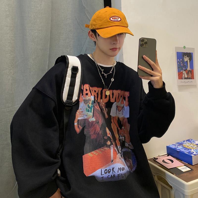 ラウンドネック プリントスウェット mry000473