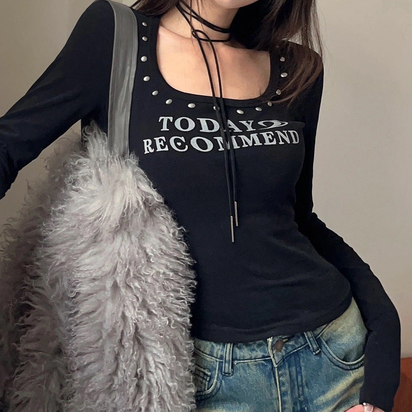 【Taéf】アメリカン 韓国デザイン 韓国カジュアル 韓国ストリートショート丈 長袖トップス mry001110