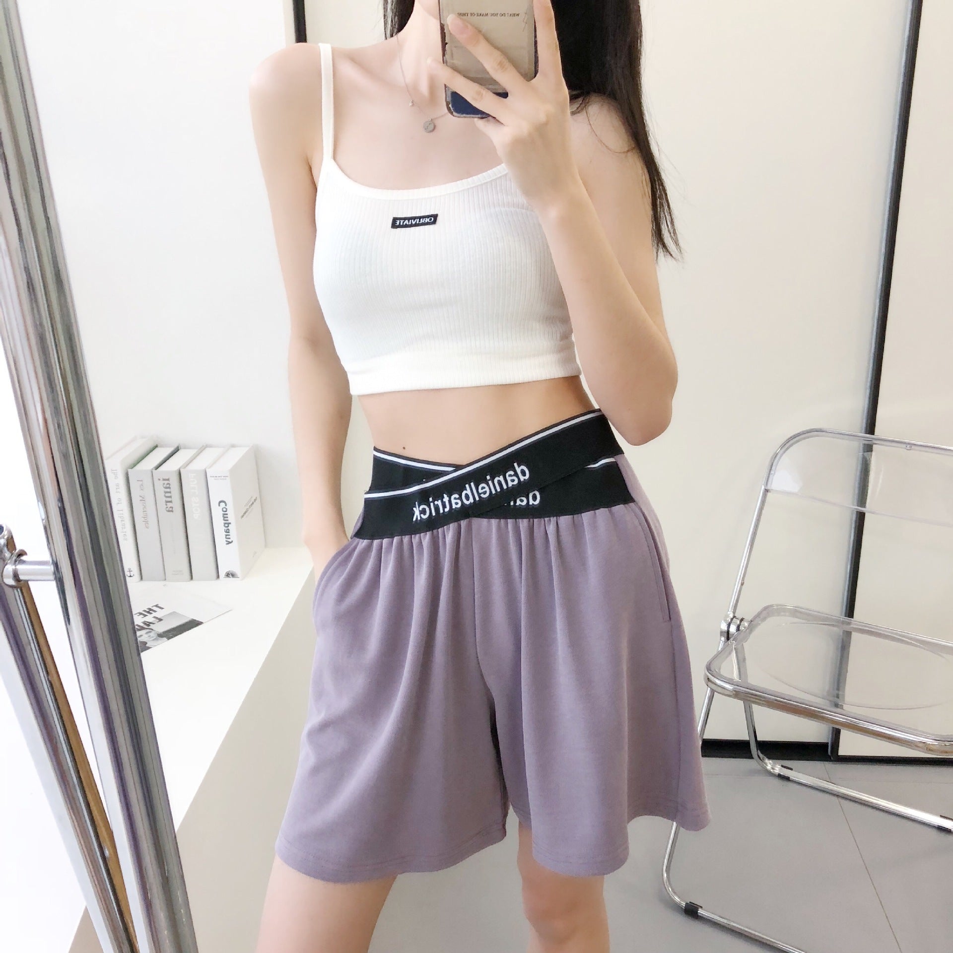 ハイウエスト ルーズ クロスパンツ mry000067