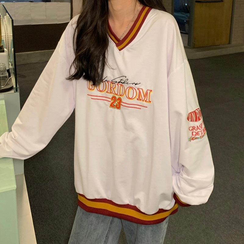 袖ストライプ オーバーサイズスウェット mry000239