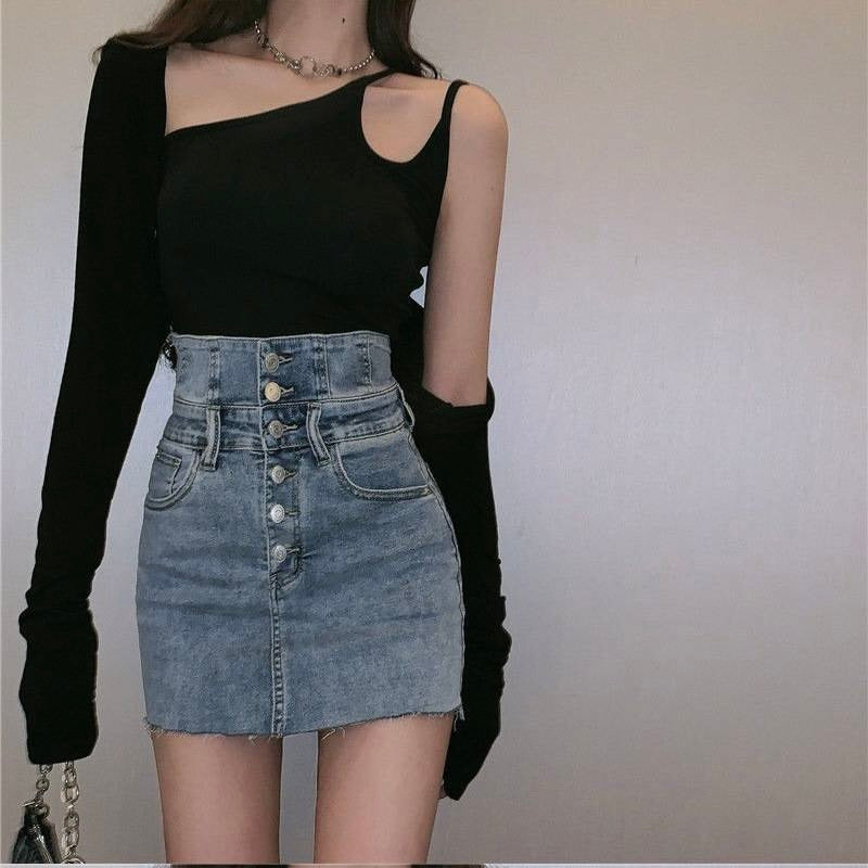 デニム ハイウエストスカート mry000118