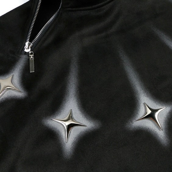 【特別価格 / 2color】Unisex Half-zip tops with diagonal design mry001591