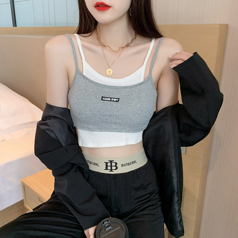 パッド付き フェイクツーピス キャミソール mry000052