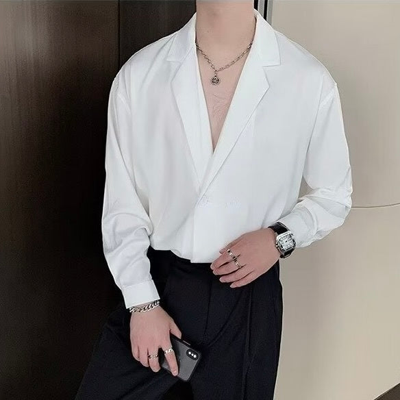 【Carina】2カラー展開 韓国カジュアル トレンド リッチ風シャツ mry001284