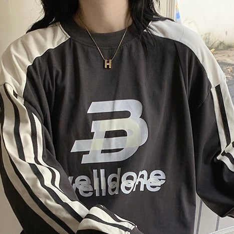 2カラー展開 韓国ストリート 韓国カジュアル トレンド スポーティー 長袖トップス mry001323