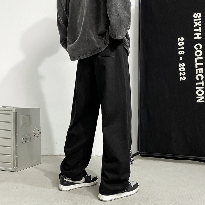 【送料無料】2カラー展開 2023SS ワイドレッグ デザインパンツ 韓国ストリート 韓国カジュアル mry000700