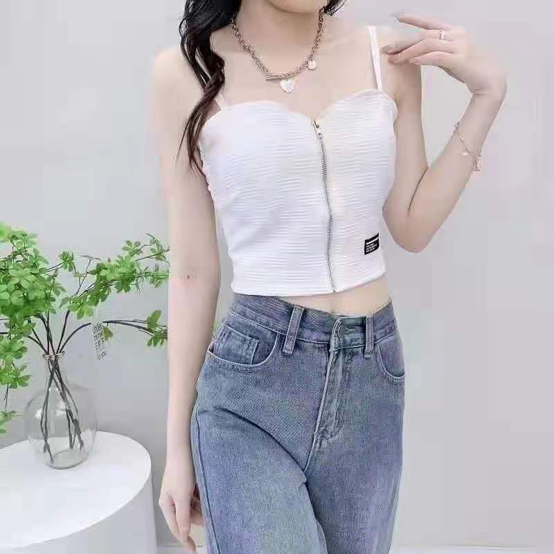 2カラー展開 ジッパー キャミソール ホットガール インナー mry000646