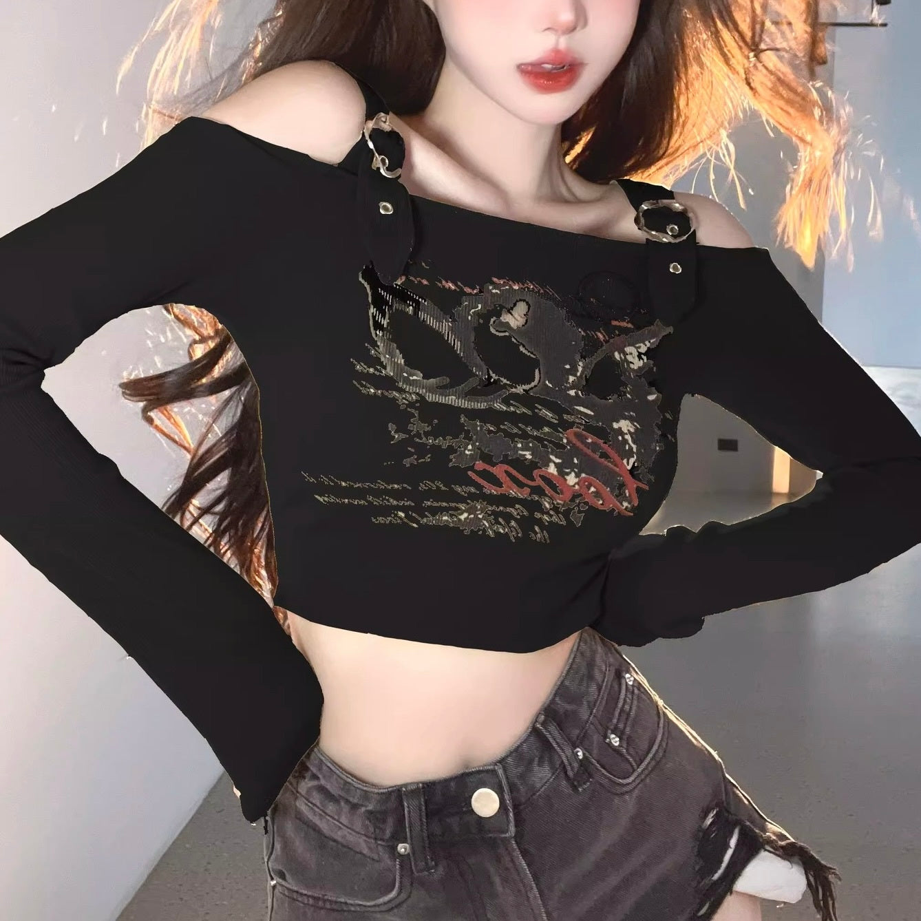 【Taéf】3カラー展開 クロップドトップス mry001552