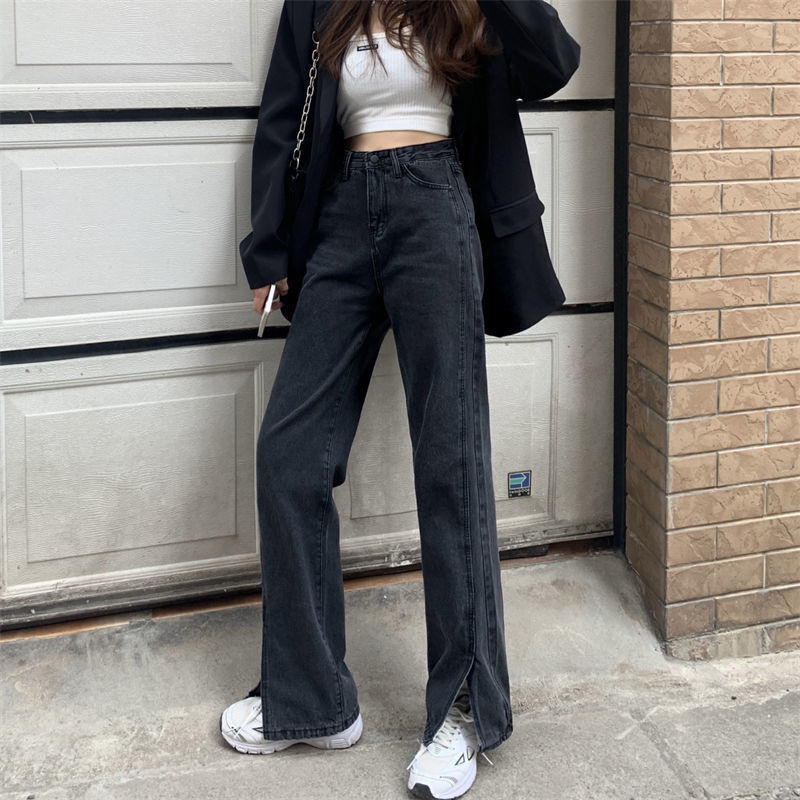 スリット ハイウエストスリム ジーンズ mry000327