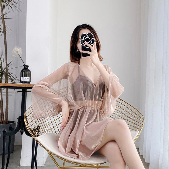 【送料無料】3カラー展開 2023SS 長袖メッシュ ビキニ 韓国カジュアル 韓国ガーリー トレンド mry000715