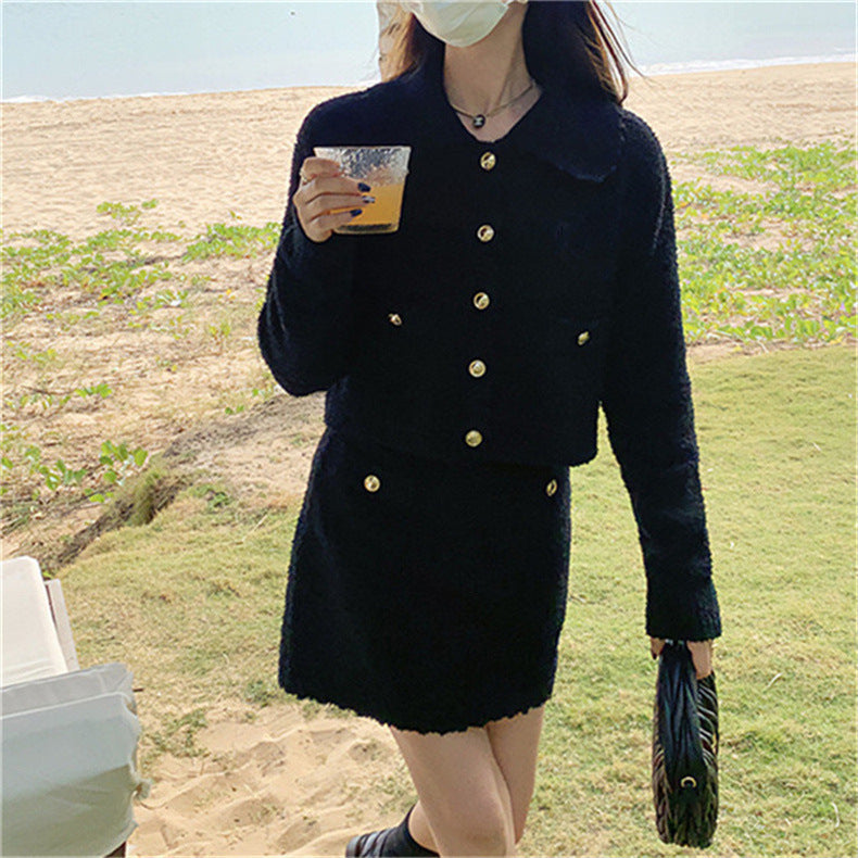 2カラー展開 セットアップ ツイードジャケット ツイードスカート mry001493