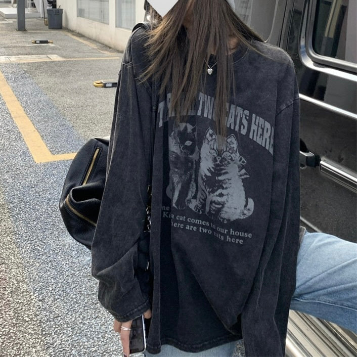 韓国カジュアル 韓国デザイン 韓国ストリート ロングスリーブTシャツ mry001085