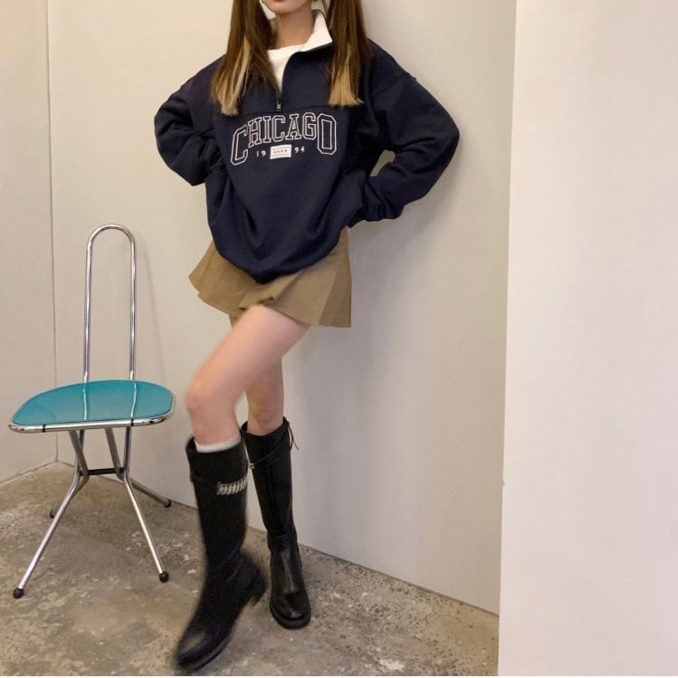 【送料無料】ウエストAライン プリーツスカート 韓国 カジュアル カレッジスタイル 綺麗め 細見え mry000637