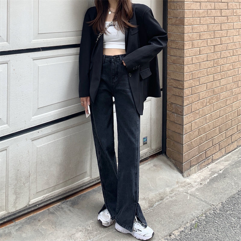 スリット ハイウエストスリム ジーンズ mry000327