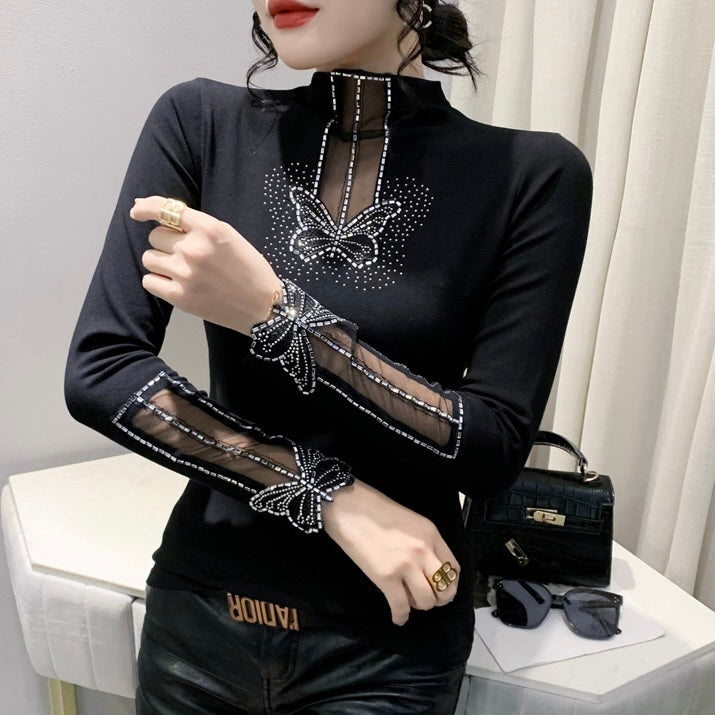 韓国デザイン タートルネック 長袖トップス mry001107