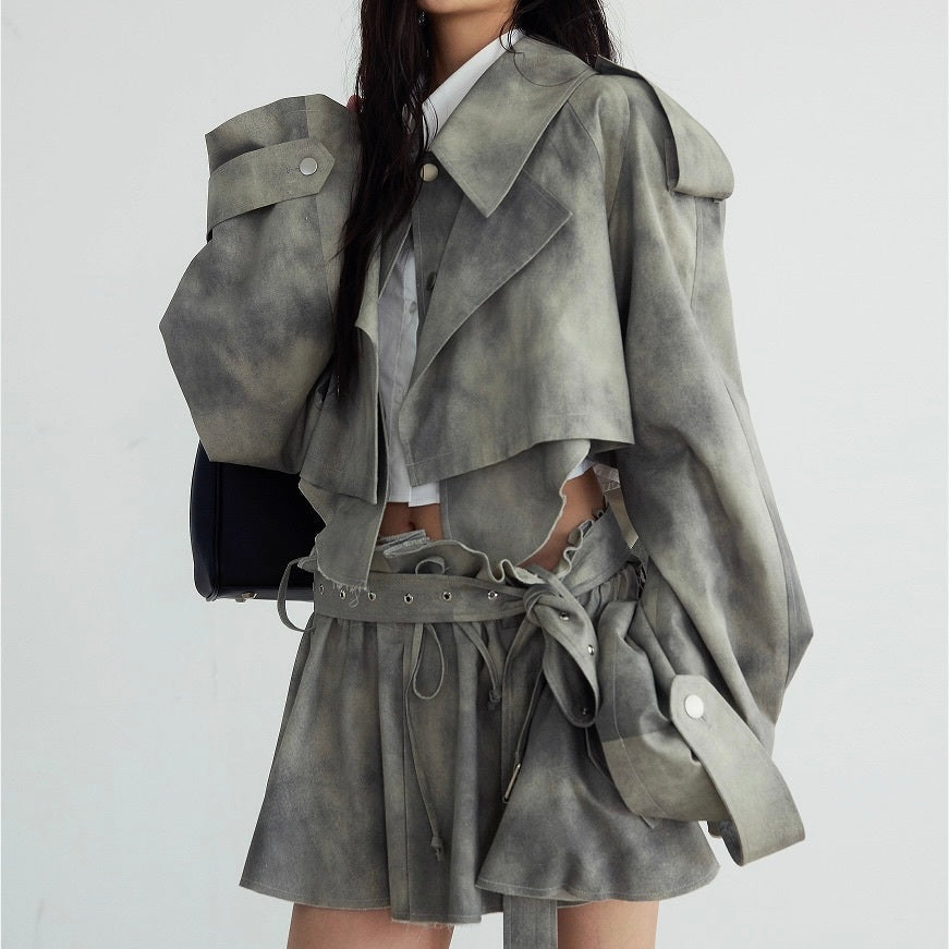 【Black Mamba】セットアップ ショートコート ミニスカート mry001542