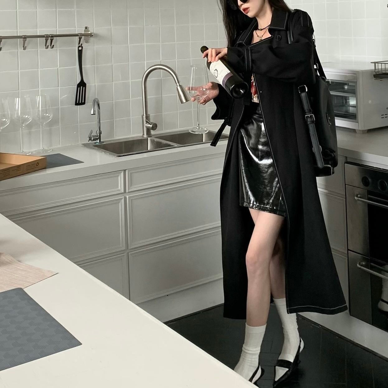 トレンチコート ヘップバーンスタイル mry000358