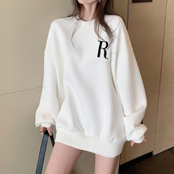 AW ルーズ Rプリント ラウンドネック スウェット mry000038