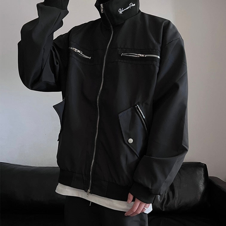 【Black Mamba】2カラー展開 韓国ストリート 韓国カジュアル トレンド シンプル ジャケット mry001275