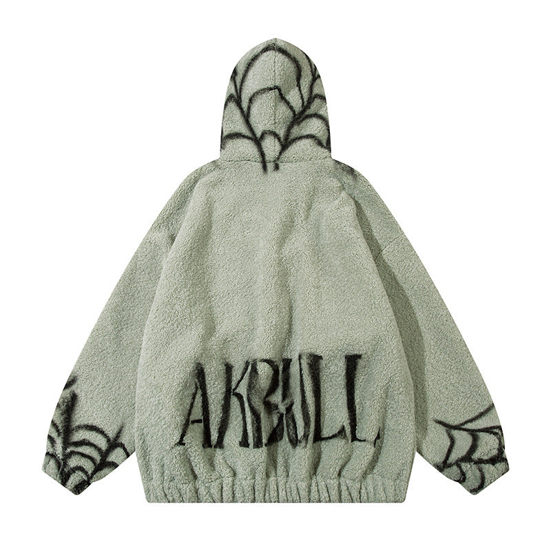 2カラー展開 韓国ストリート 韓国カジュアル 韓国デザイン トレンド スパイダー ボアジャケット mry001418