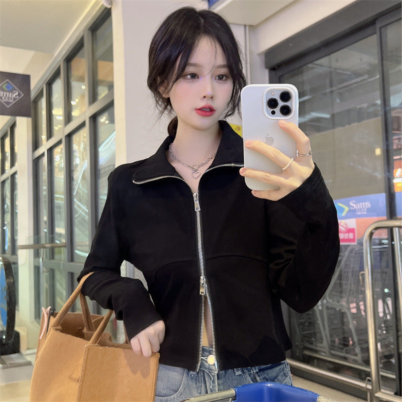 【送料無料】デザインジッパー ジャケットカーディガン 韓国カジュアル 韓国ストリート 春・秋 mry000542