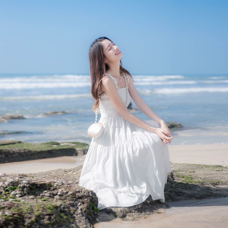 肩リボン フリル ロングワンピース mry000232