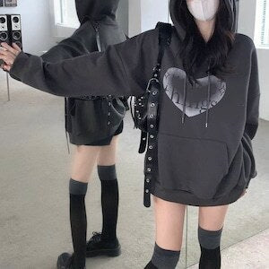 ハートデザインルーズパーカー mry000483