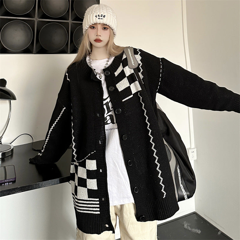 セーターコート チェックボーダー mry000348