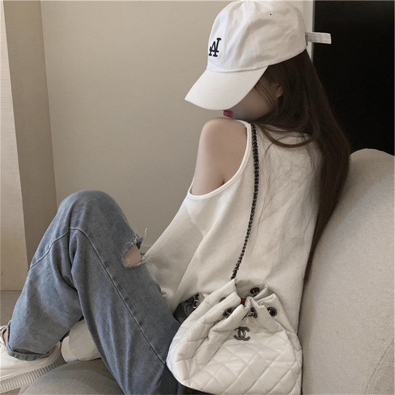 オープンショルダー ショートシンプル トップス mry000240