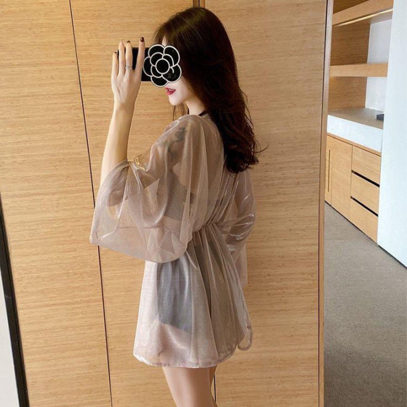 【送料無料】3カラー展開 2023SS 長袖メッシュ ビキニ 韓国カジュアル 韓国ガーリー トレンド mry000715