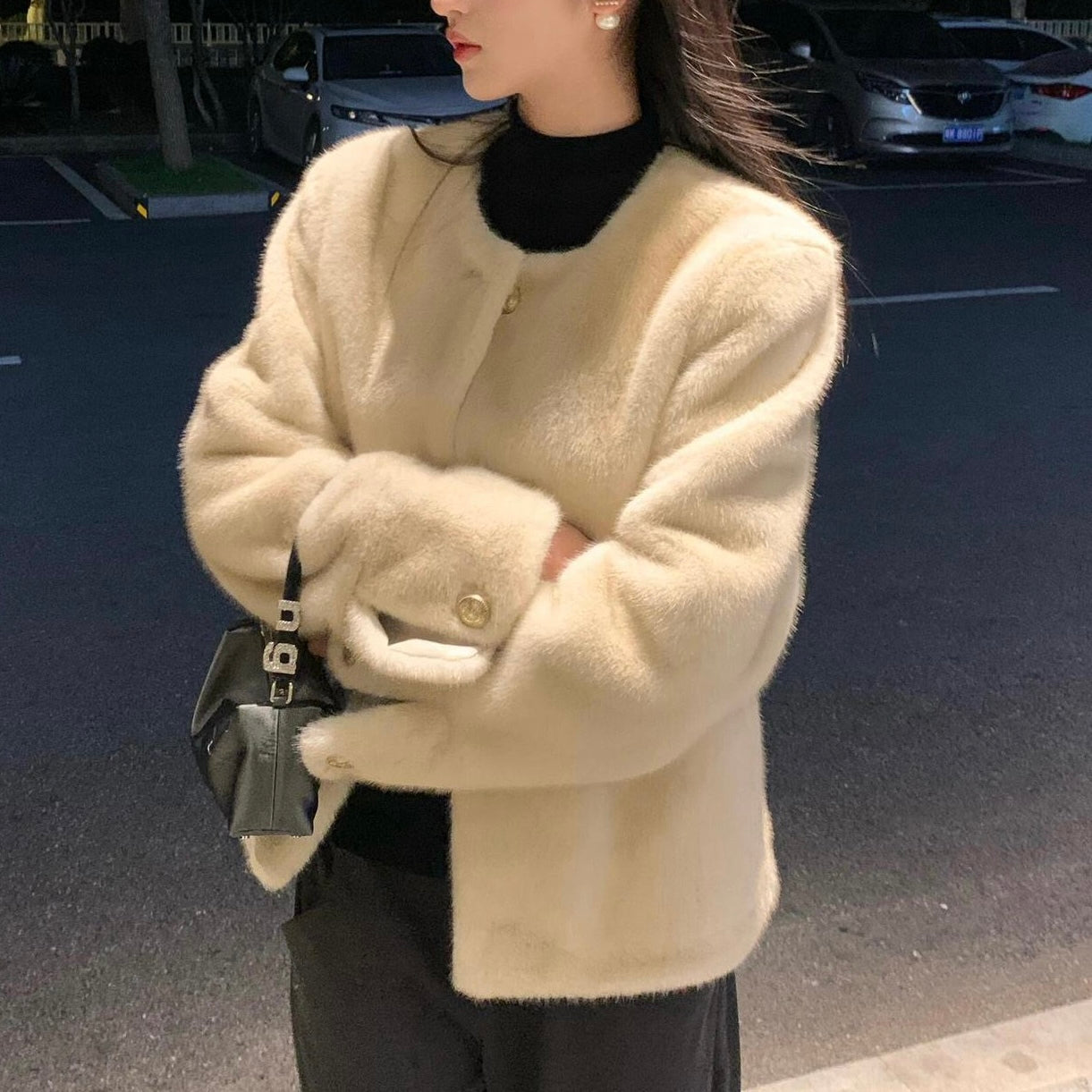 【Plaisir】フェイクファーカーディガン mry001500