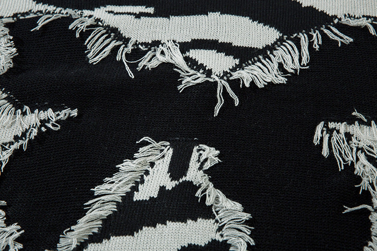 【2color】Raw Edge Animal Print Sweater mry001647