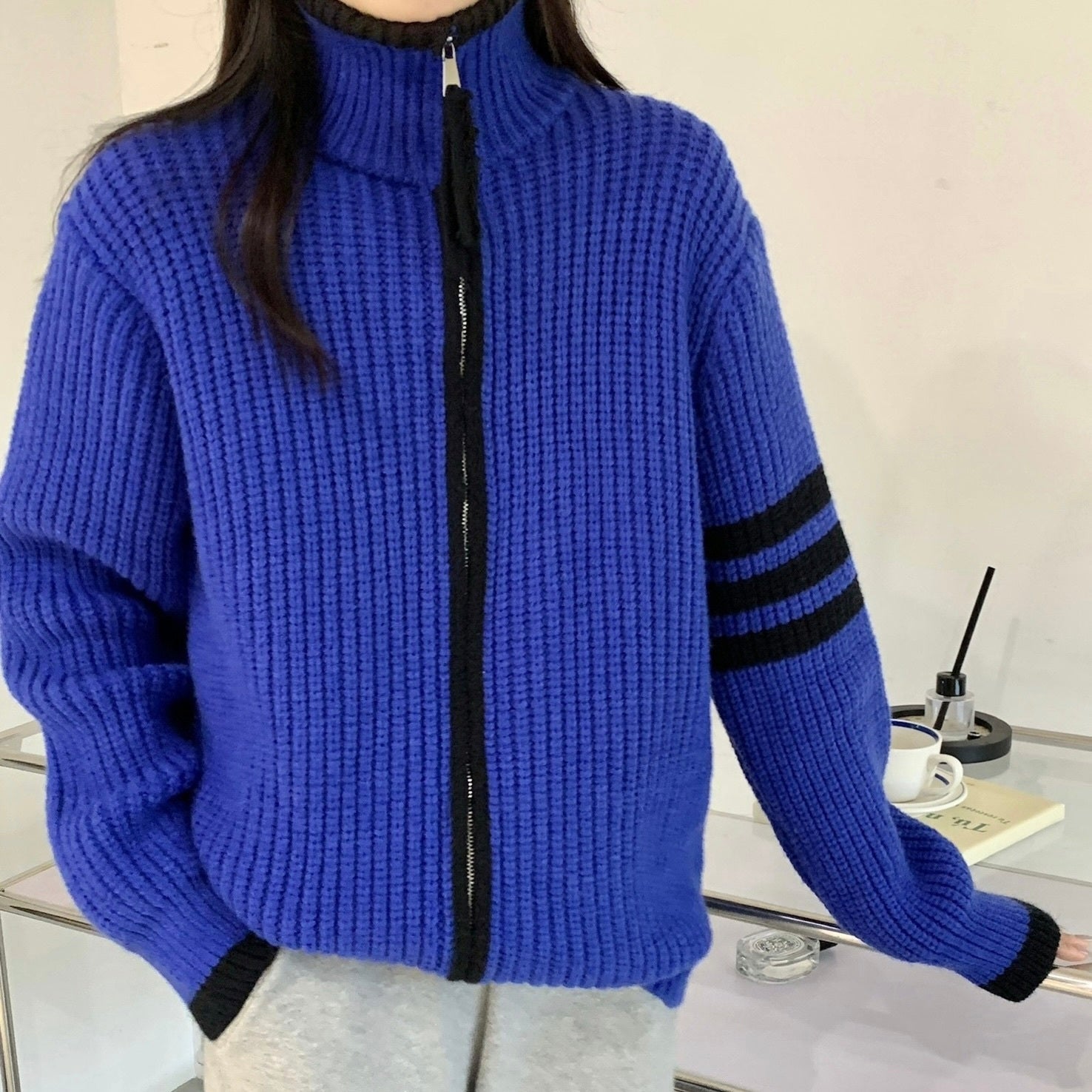 ダブルジッパー ニットウェアカーディガン mry000083