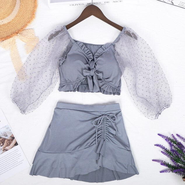 【送料無料】2カラー展開 ドット ショルダー スイムウェア mry000619