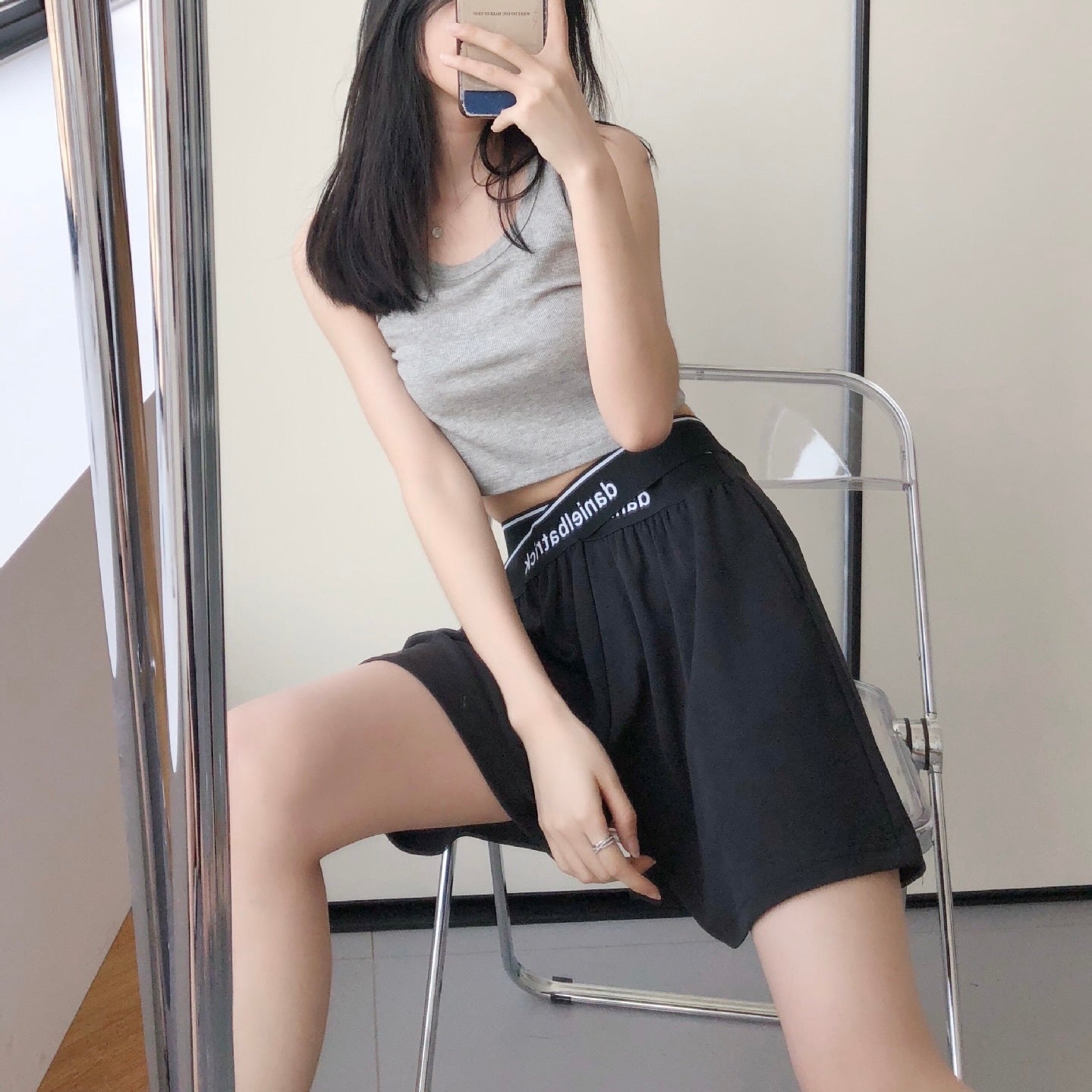 ハイウエスト ルーズ クロスパンツ mry000067