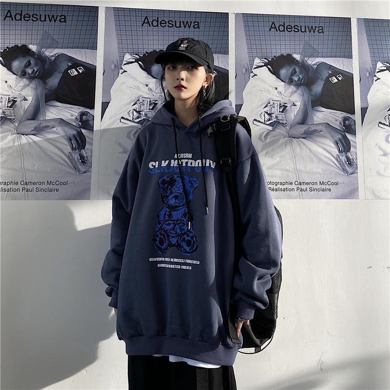 ベアプリント フード付きスウェット mry000319