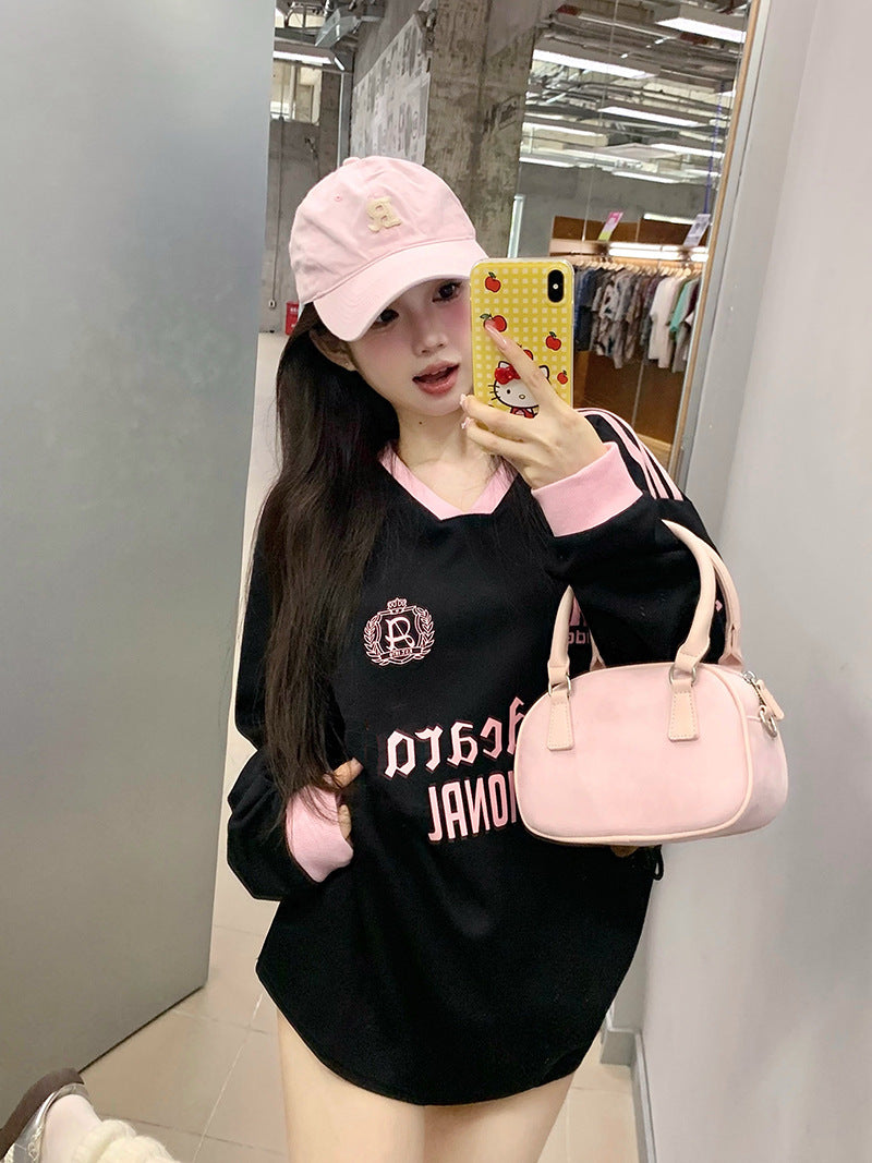 2カラー展開 ヨーロッパ 韓国ストリート 韓国カジュアル スポーティースウェット mry001071