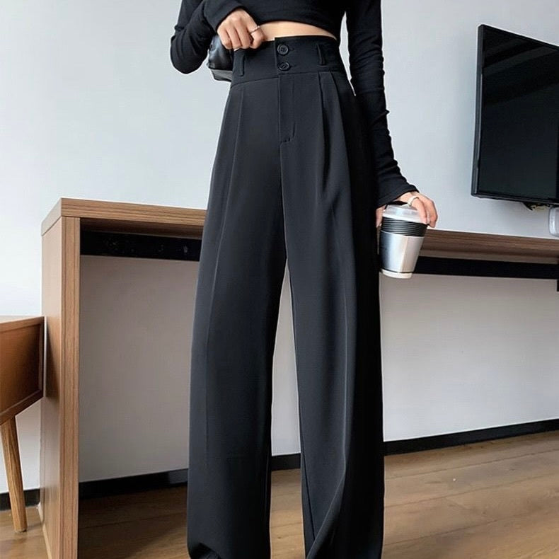 ハイウエスト ストレートドレープ ハイカジュアル mry000069