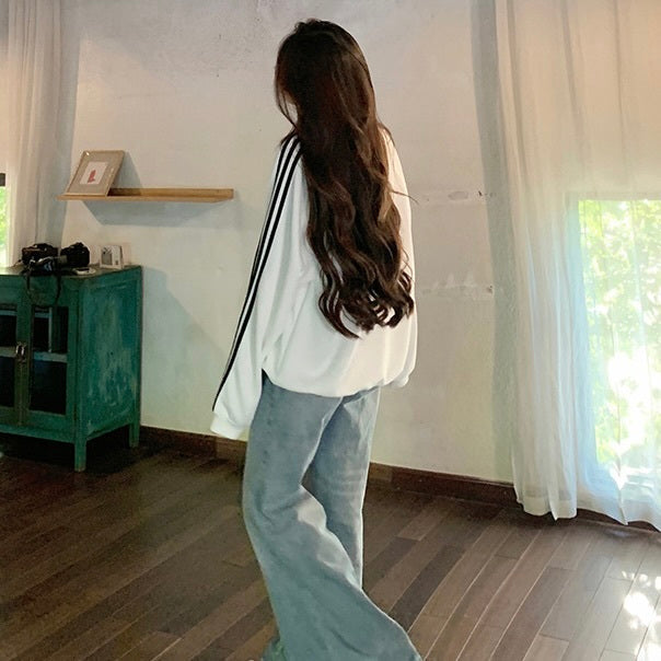 3カラー展開 ヨーロッパ 韓国カジュアル 韓国ストリート ロゴ付きスウェットシャツ mry001065