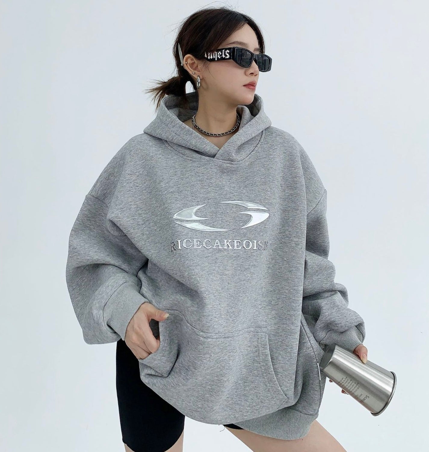 【Unisex/2color】Silver Statement Hoodie mry001606