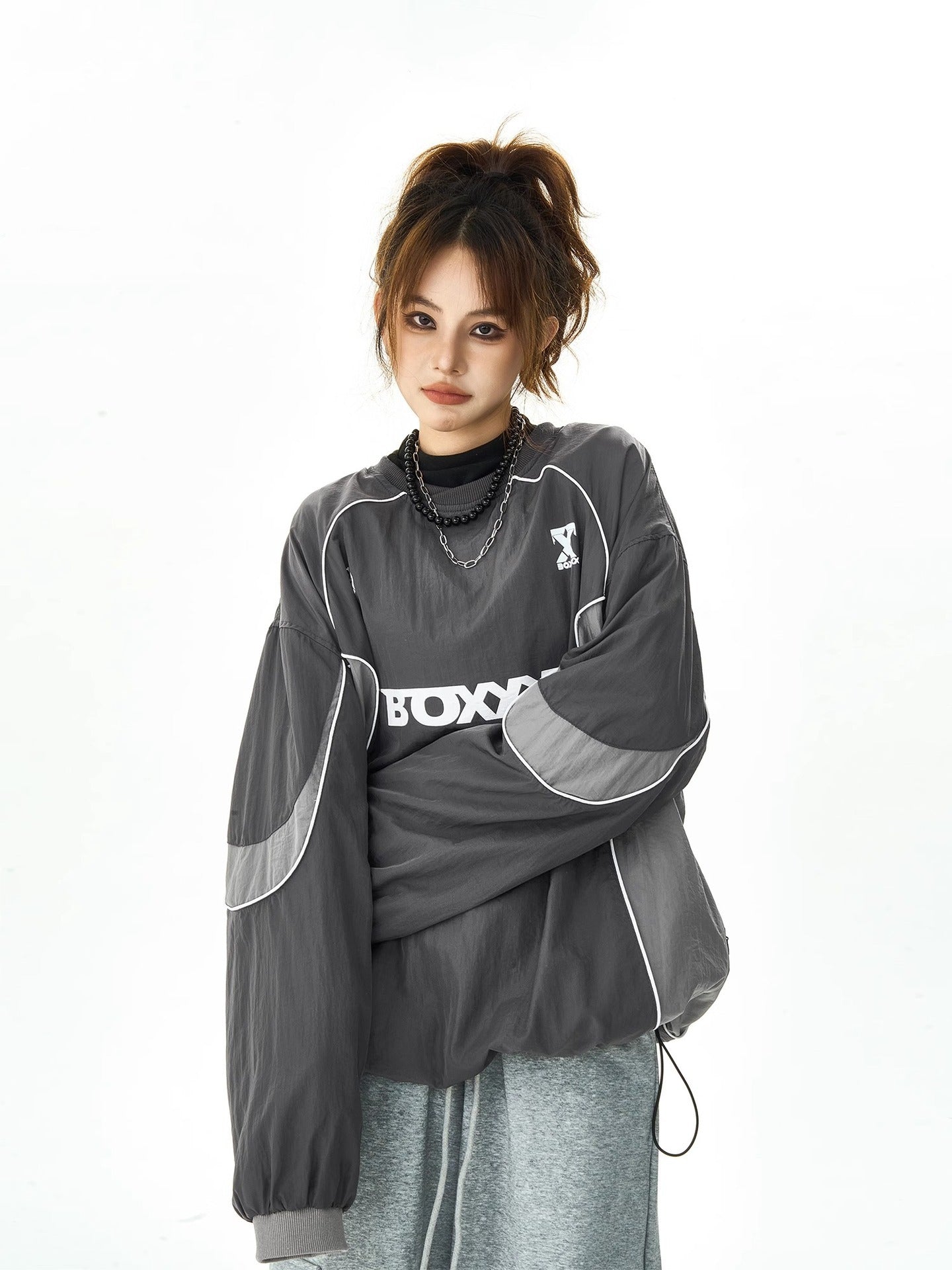 【2color】BOXXX Techwear Oversized Windbreaker mry001627